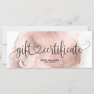 Carte cadeau moderne Blush Pink Agate Certificate