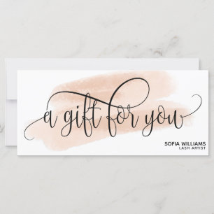 Carte cadeau moderne Blush Pink Watercolor Certifi