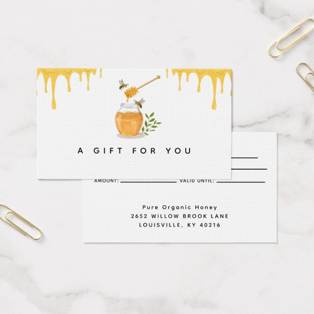 Carte cadeau moderne Organic Honey Farm (Bureau)