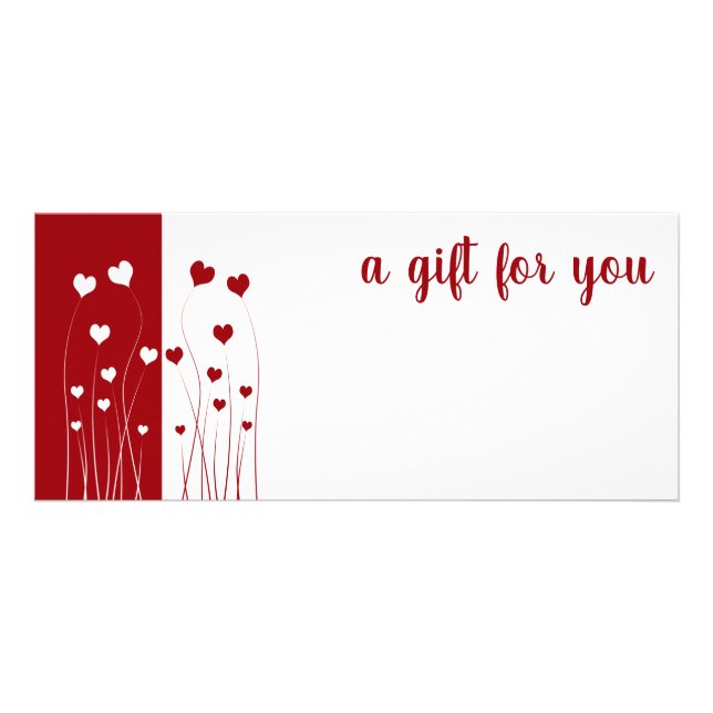 Carte cadeau moderne Red White Love Romantic Heart (Devant)
