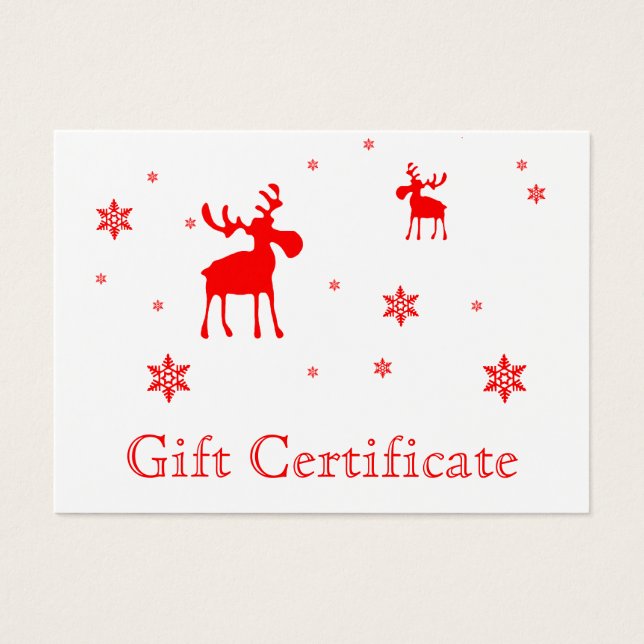 Carte cadeau Moderne Simple Red Moose Snowflakes (Devant)