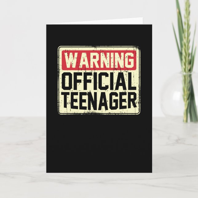 Carte Cadeau officiel adolescent Avertissement (Devant)