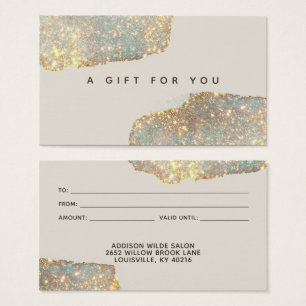 Carte Cadeau Paillettes Moderne Brillante Holograp