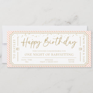 Carte cadeau Peach Birthday Baby sitting