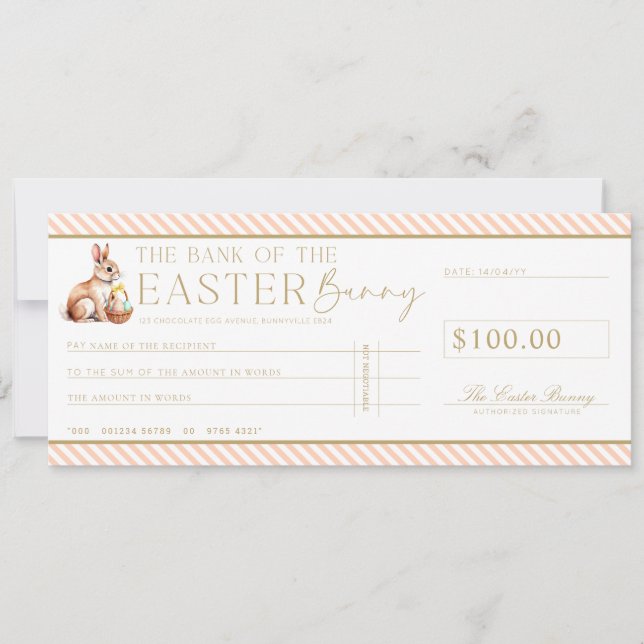 Carte cadeau Peach Easter Check (Devant)