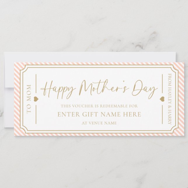 Carte cadeau Peach Happy Mother's Day (Devant)