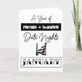 Carte cadeau personnalisable pour une nuit de janv