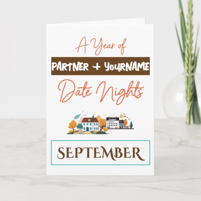 Carte cadeau personnalisable pour une nuit de sept (Devant)