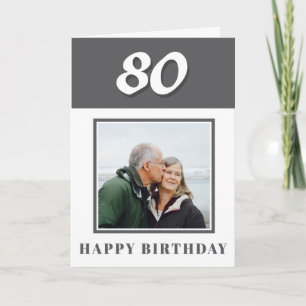 Carte Cadeau personnalisé avec photo pour 80e anniversai
