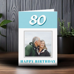 Carte Cadeau personnalisé avec photo pour 80e anniversai
