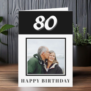 Carte Cadeau personnalisé avec photo pour 80e anniversai