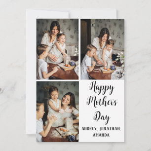 Carte Cadeau personnalisé de collage de trois photos pou