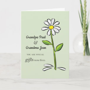 Carte Cadeau personnalisé de Dieu Daisy Grand-parents Da