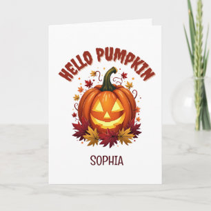 Carte Cadeau personnalisé Hello Pumpkin Halloween pour a