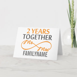 Carte Cadeau personnalisé M. et Mme 2e anniversaire de m