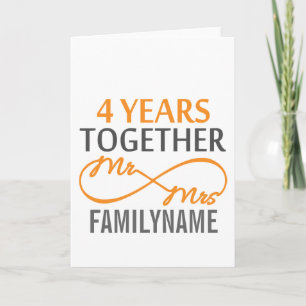 Carte Cadeau personnalisé pour 4 ans de mariage pour M e