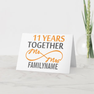 Carte Cadeau personnalisé pour les 11 ans de mariage de 