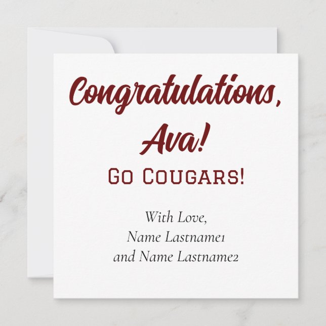 Carte cadeau personnalisée College of Charleston (Devant)