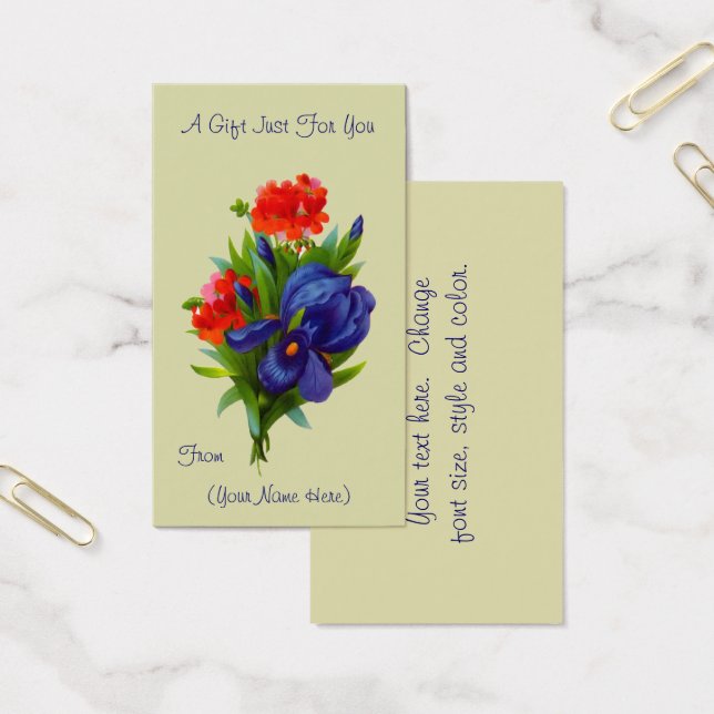 Carte cadeau personnalisée Iris Bouquet (Bureau)