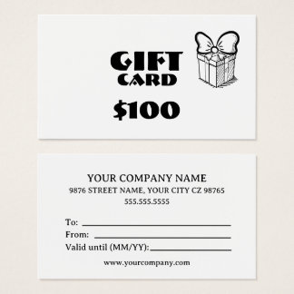 Carte cadeau personnalisée pour entreprise
