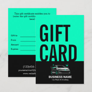 Carte-cadeau personnalisée pour lavage et nettoyag