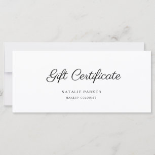 Carte Cadeau Personnalisée Simple Élégante Salon d