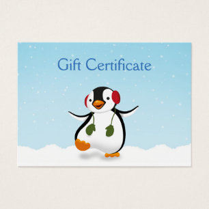 Carte cadeau Pingouin d'hiver mignonne