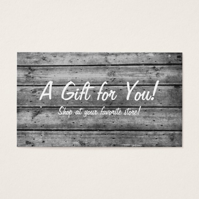 Carte Cadeau Planqué noir et blanc (Devant)