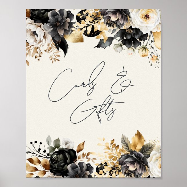 Carte cadeau poster Fleur de l'or noir pour 60e an (Devant)