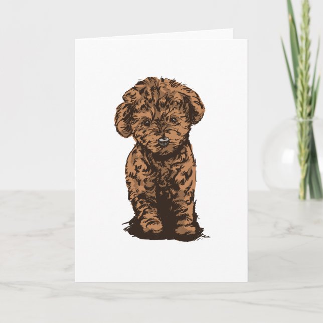 Carte Cadeau pour amateur de chien caniche mignon Propri (Devant)