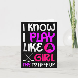 Carte Cadeau pour amateur de hockey Joue comme une fille