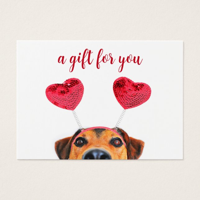 Carte cadeau pour chien de la Saint-Valentin fun c (Devant)