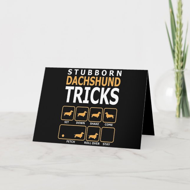 Carte Cadeau pour chien | Tours de teckel obstiné (Devant)