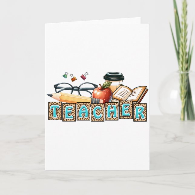 Carte Cadeau pour Enseignant | Crayon Enseignant (Devant)