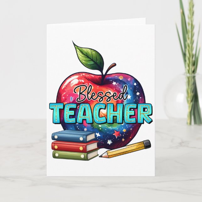 Carte Cadeau pour Enseignant | Enseignant Bienheureux (Devant)