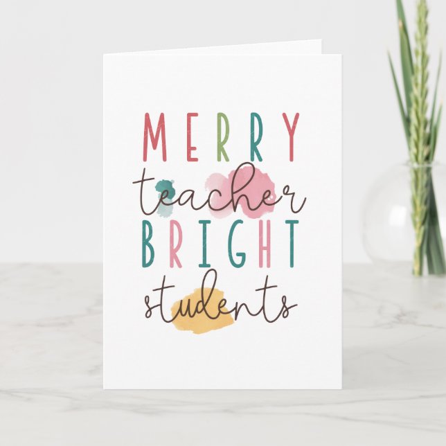 Carte Cadeau pour Enseignant | Joyeux Enseignant Élèves  (Devant)