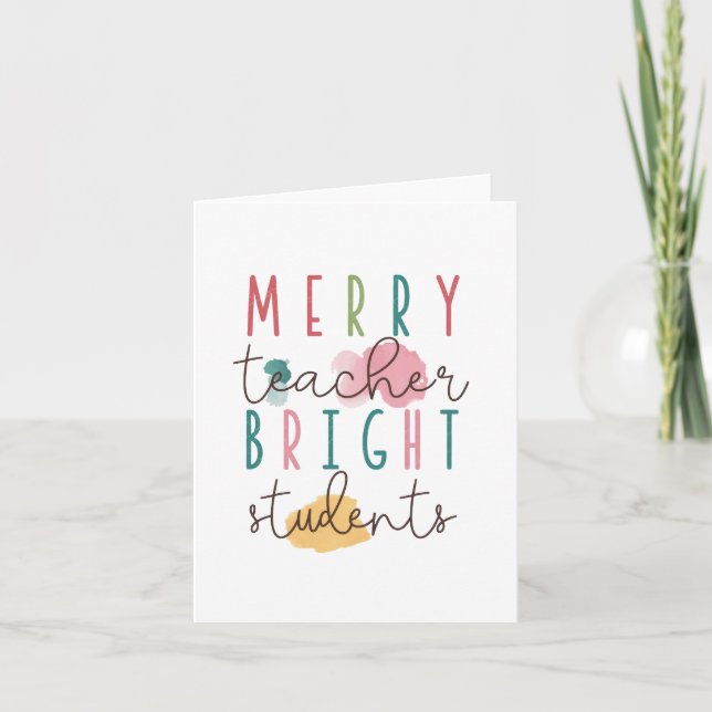 Carte Cadeau pour Enseignant | Joyeux Enseignant Élèves  (Devant)