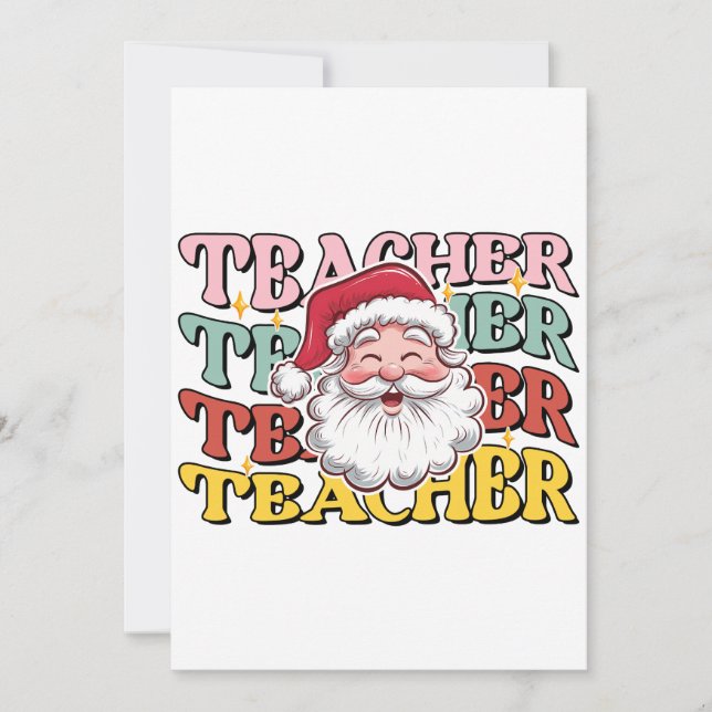 Carte Cadeau pour Enseignant | Père Noël Enseignant (Devant)