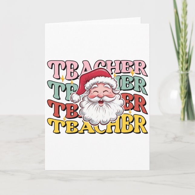 Carte Cadeau pour Enseignant | Père Noël Enseignant (Devant)