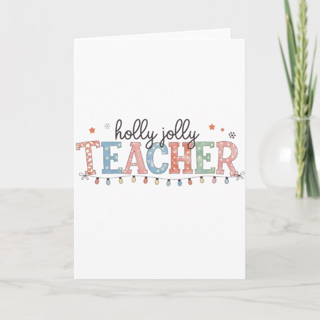 Carte Cadeau pour Enseignant | Prof Joliment Noël (Devant)