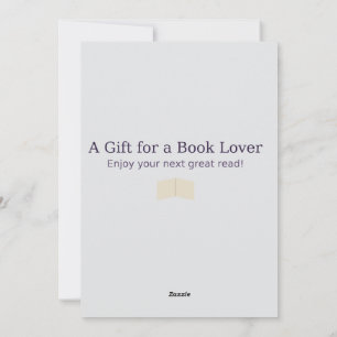 Carte cadeau pour les amateurs de livres - Design