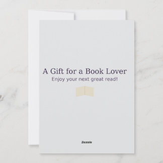Carte cadeau pour les amateurs de livres - Design 