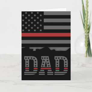 Carte Cadeau pour papa pompier Thin Red Line