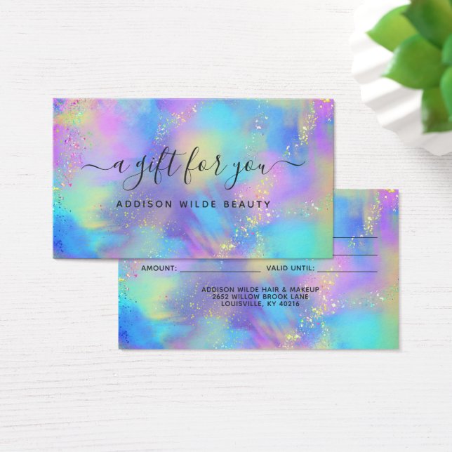Carte cadeau professionnelle iridescente opale hol (Bureau)