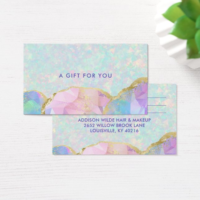 Carte Cadeau Professionnelle Pierre Opale Pastel (Bureau)