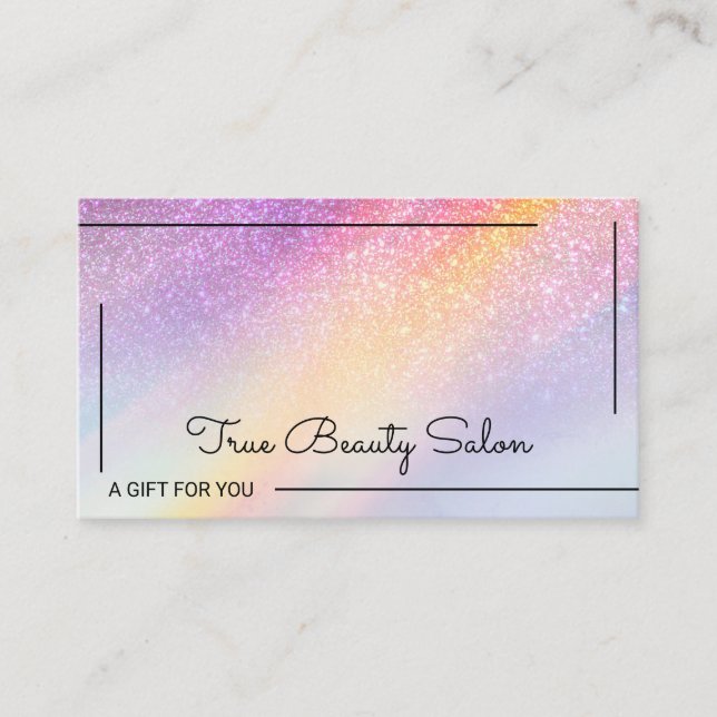 Carte cadeau Rainbow Holographic Parties scintilla (Devant)
