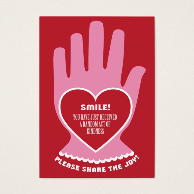 Carte cadeau : Random Act of Kindness en rouge et  (Devant)