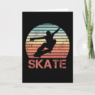 Carte Cadeau Rétro Skateboard Skate Skateur