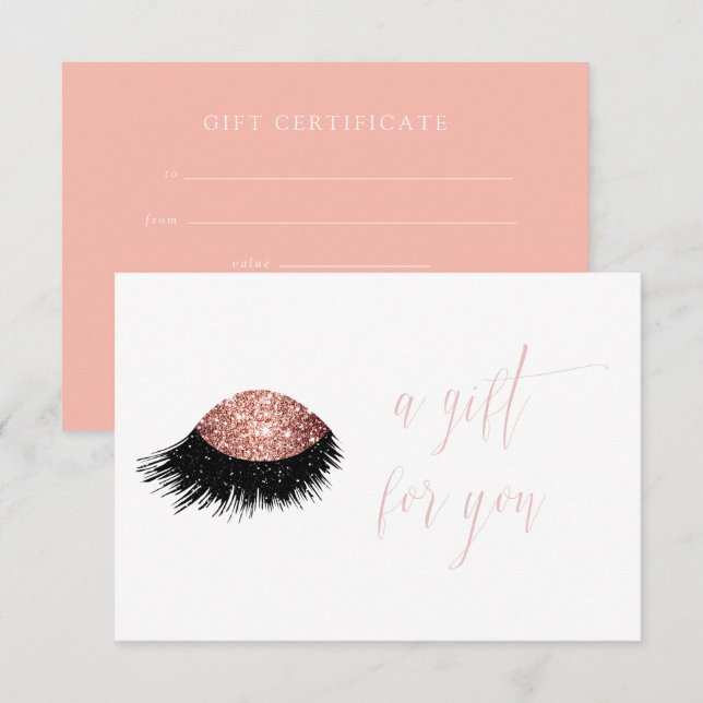 Carte Cadeau Rose Gold Glitter Eye (Devant / Derrière)