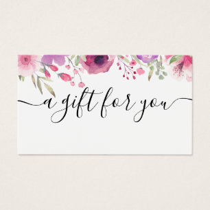 Carte Cadeau Roses Aquarelle